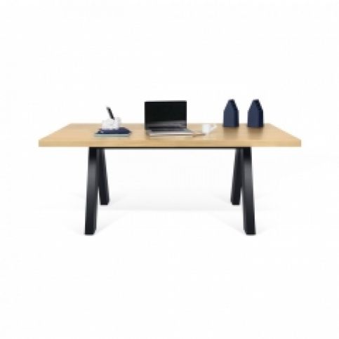 TH Jídelní stůl ALTOS 200 cm (dub dýha - černé podnoží)  - Design4life