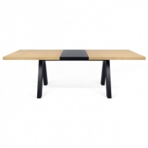 TH Rozkládací jídelní stůl ALTOS 200/250 cm (dub dýha - černé podnoží)  - Design4life