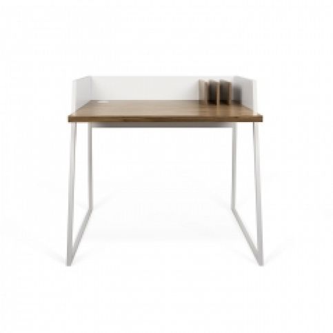 TH Designový kancelářský stolek VOLIO (Bílá (mat) a ořech (dýha))  - Design4life