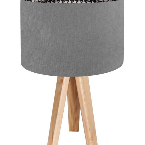 Svítidlo Grey fabric/black chackered stolní - Homedesign-shop.com