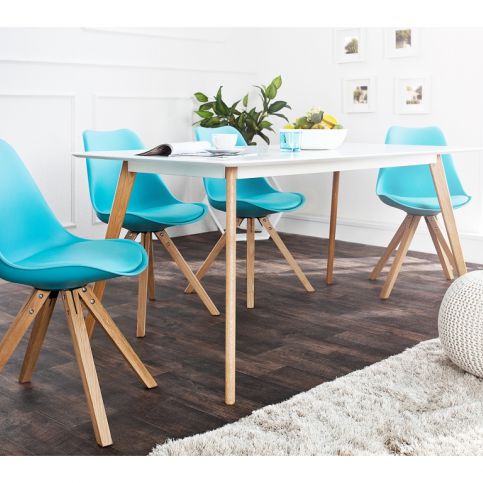 INV Židle LUTON tyrkysová (masivní podnož) - Design4life
