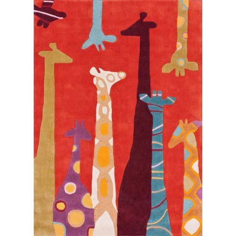 Ručně tuftovaný koberec nuLOOM Giraffe Red, 106 x 168 cm - Bonami.cz