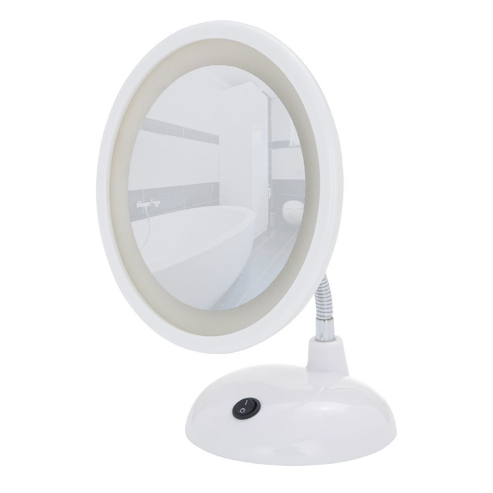 Bílé kosmetické zrcadlo s LED světlem Wenko Style - Bonami.cz