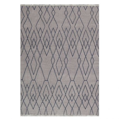 Modrohnědý vlněný koberec Linie Design Omo, 140 x 200 cm - Bonami.cz