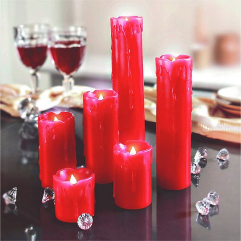 LED voskové svíčky, červené, 6 ks - Velký Košík