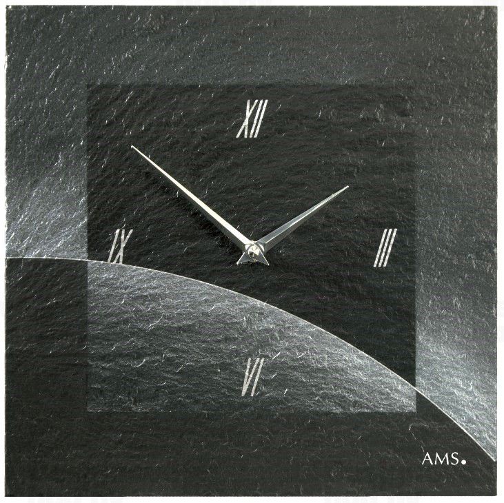 AMS 9518 designové nástěnné břidlicové hodiny, 30 x 30 cm - 4home.cz
