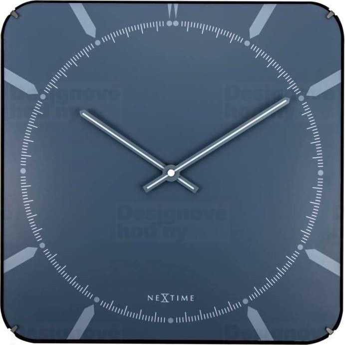 Designové nástěnné hodiny 3172 Nextime Michael Dome Blue 35cm - FORLIVING