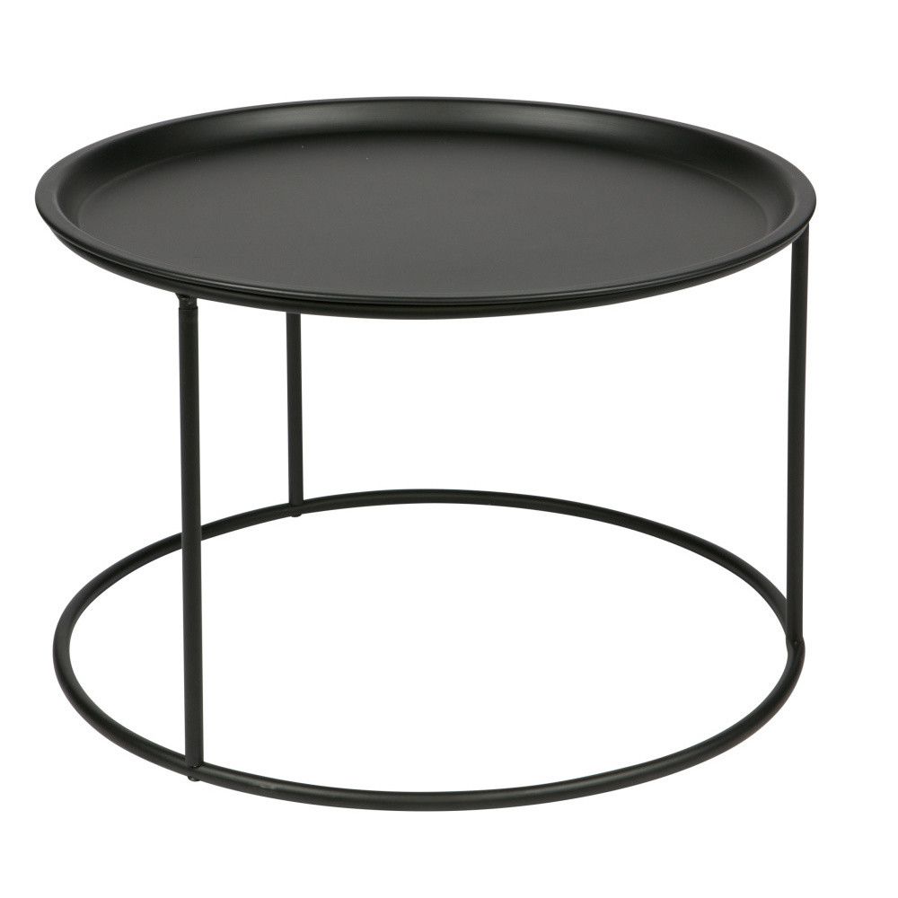 Černý konferenční stolek WOOOD Ivar, Ø 56 cm - Bonami.cz