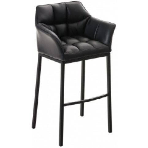 Barová židle Darso, ekokůže, podnož matně černá (Černá)  csv:101159705 DMQ - Designovynabytek.cz