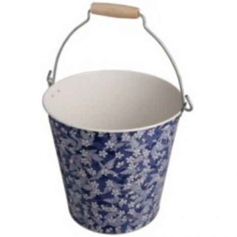 Modrý kbelík s květy Esschert Design Sandy - Bonami.cz