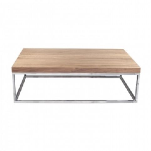 TH Konferenční stolek KARABEL120 x 75 cm (Ořech (dýha), chrom)  - Design4life