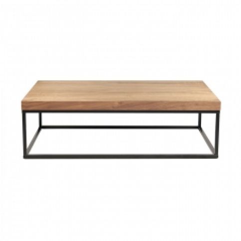 TH Konferenční stolek KARABEL120 x 75 cm (Ořech (dýha), Černá (lesk))  - Design4life