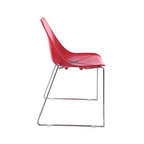 Designová židle X Chair Sled, červená, podnož chrom - Designovynabytek.cz