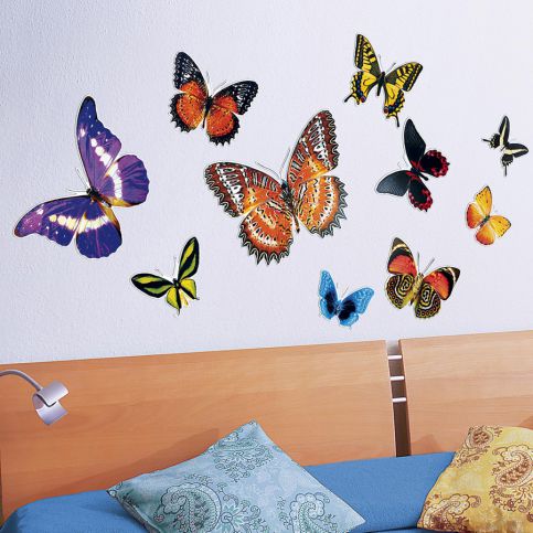 Dekorace na zeď \"Motýli\", 10 ks - Velký Košík