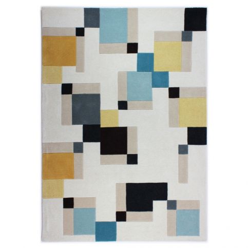 Modrý koberec Flair Rugs Illusion Abstract Blocks, 80 x 150 cm - Bonami.cz