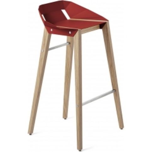 Barová židle Tabanda DIAGO, 75 cm, dubová podnož (RAL3000)  - Designovynabytek.cz