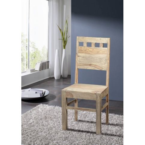 Sheesham židle, masivní palisandrové dřevo GREY WOOD - Bighome.cz