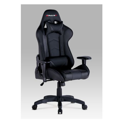 Kancelářská židle černá koženka / černá látka - DEKORHOME.CZ