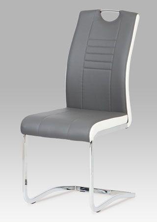 Autronic Jídelní židle DCL-406 GREY - šedá/bílé boky - ATAN Nábytek