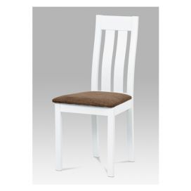 Autronic Jídelní židle BC-2602 WT - Bílá, potah hnědý