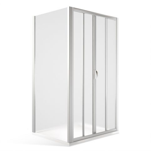 Obdélníkový sprchový kout SMD2+SMB - posuvné dveře a pevná stěna 1300x800 mm, bílá/chinchilla SMD2-1 - Aquakoupelna.cz