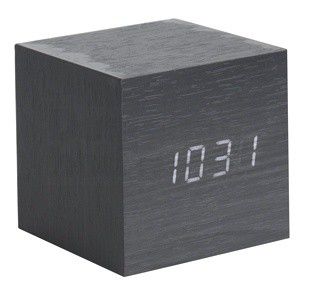 Černý budík Karlsson Mini Cube, 8 x 8 cm - Bonami.cz