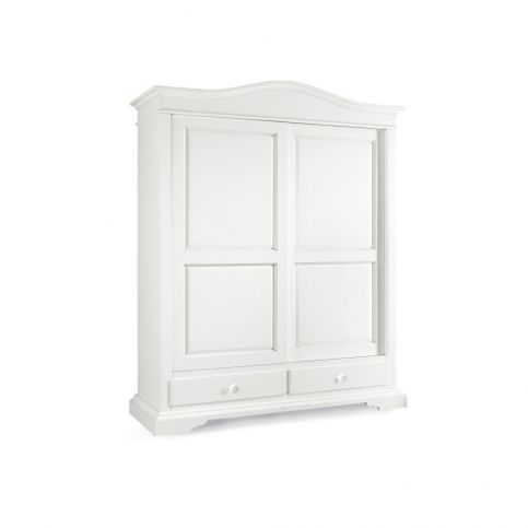 Bílá dřevěná šatní skříň s posuvnými dveřmi Castagnetti Lido - Bonami.cz