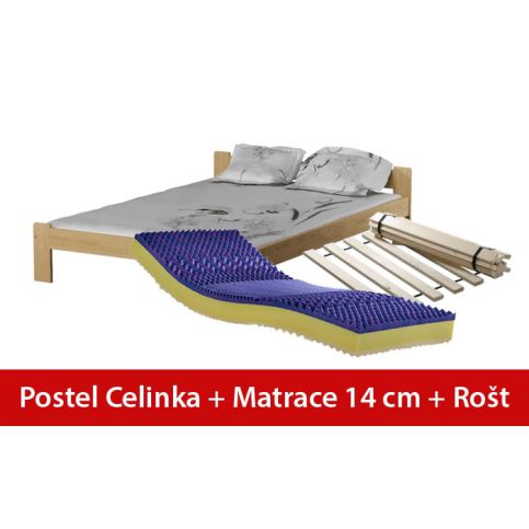 POSTEL CELINKA 160 x 200 + SENDVIČOVÁ MATRACE + ROŠT - maxi-postele.cz