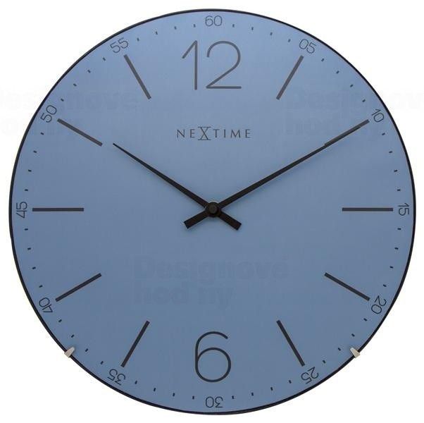 Designové nástěnné hodiny 3159bl Nextime Index Dome 35cm - FORLIVING