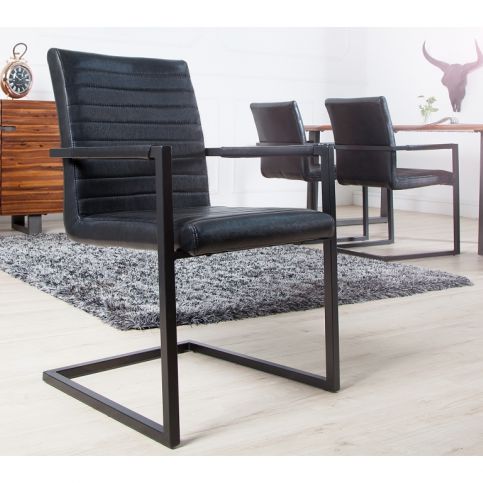 INV Konferenční židle Meral starožitná černá-černá - Design4life