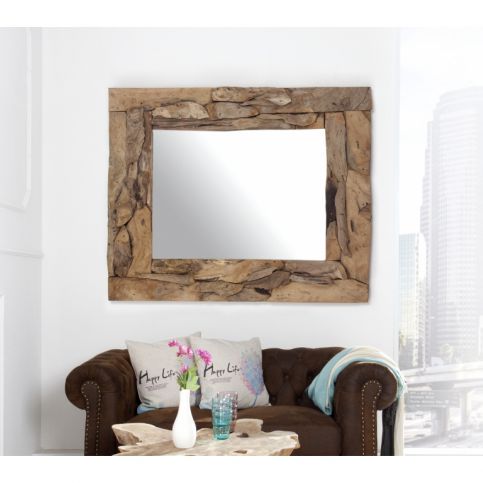 INV Zrcadlo NATURAL 120cm recyklované dřevo - Design4life