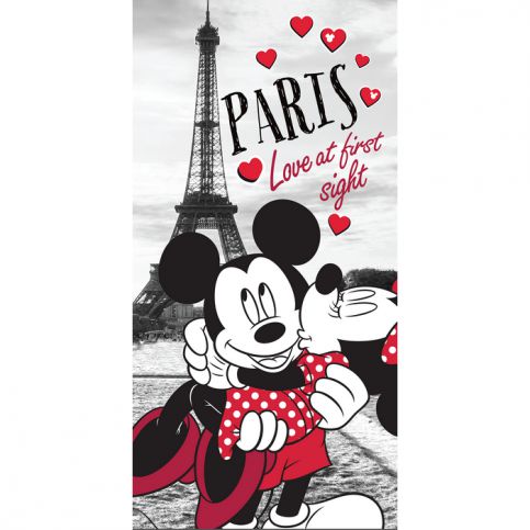Jerry Fabrics Osuška Mickey & Minnie Love Paris, 70 x 140 cm - 4home.cz