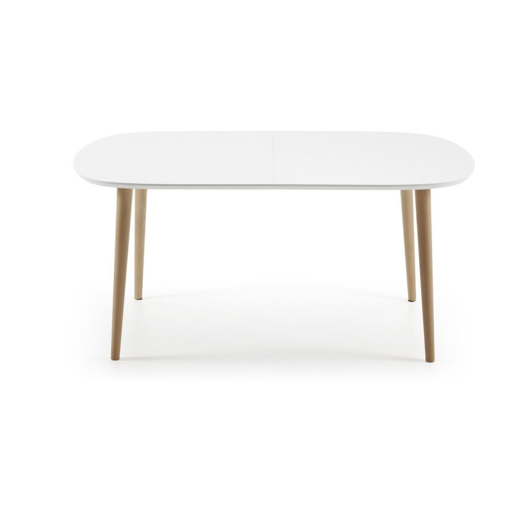 Bílý rozkládací jídelní stůl s bílou deskou 100x160 cm Oqui – Kave Home - Bonami.cz