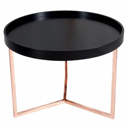 INV Odkládací stolek Linoa 60cm černá/měď - Design4life