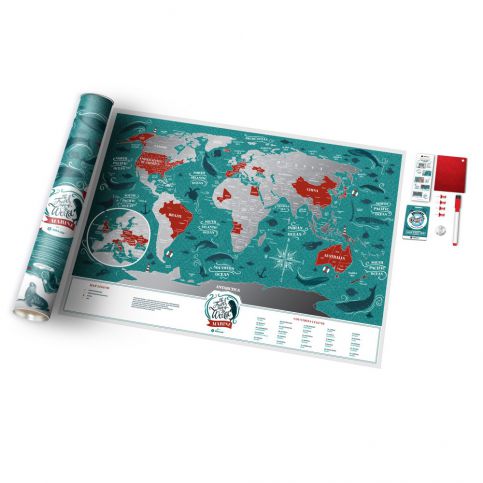 Stírací mapa světa Scratch Map of the World Marine - Bonami.cz