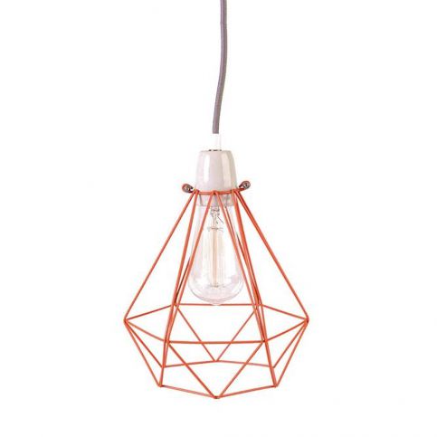 Světlo s oranžovým stínítkem a šedým kabelem Filament Style Diamond #1 - Bonami.cz