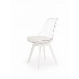 Halmar Jídelní židle K245, bílá/průhledná