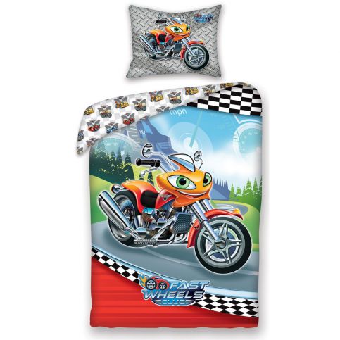 Halantex Dětské bavlněné povlečení Fast Wheel Club moto, 140 x 200, 70 x 90 cm - 4home.cz