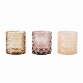 Bonami.cz: Sada 3 krémových svícnů na čajovou svíčku KJ Collection Glass, 7 x 7,5 cm
