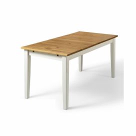 Jídelní stůl z borovicového masivu s bílými nohami Støraa Daisy, 75 x 160 cm Bonami.cz
