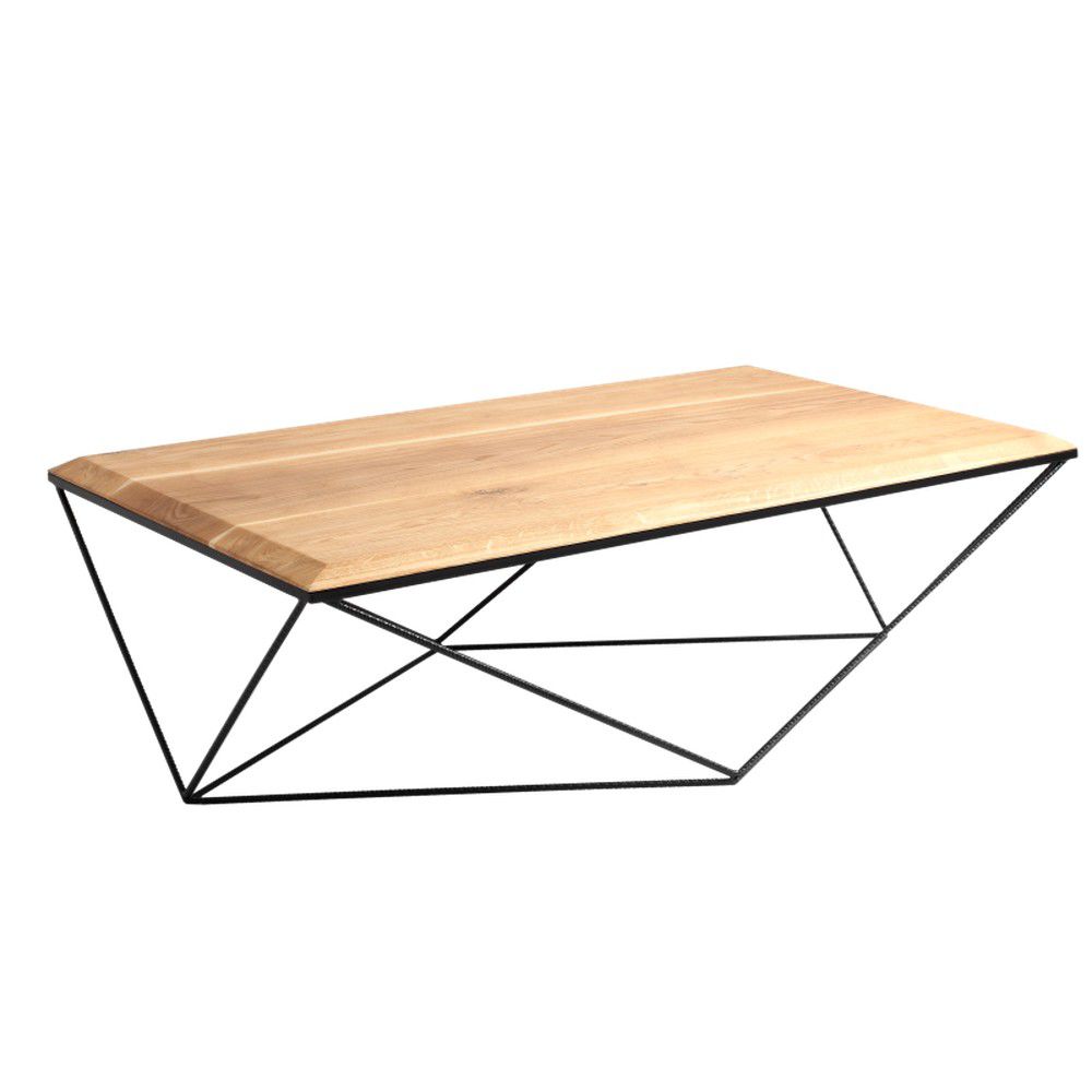 Nordic Design Přírodní konferenční stolek Deryl 140x80 cm s černou podnoží - Bonami.cz