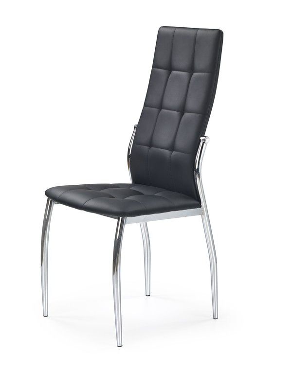 Halmar Halmar Černá jídelní židle K209 z eko kůže s podnožím z chromované oceli - Houseland.cz
