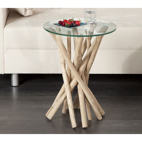 INV Odkládací stolek Fix 35cm, naplavené dřevo,  přírodní - Design4life