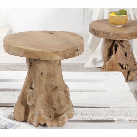 INV Odkládací stolek Star 40cm teak, přírodní - Design4life