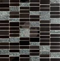 Nerezová mozaika Premium Mosaic Stone černá 30x30 cm mat / lesk MOS4815BK - Siko - koupelny - kuchyně