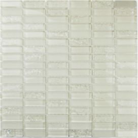 Skleněná mozaika Premium Mosaic bílá 30x30 cm lesk MOS4815CRWH (bal.1,370 m2)