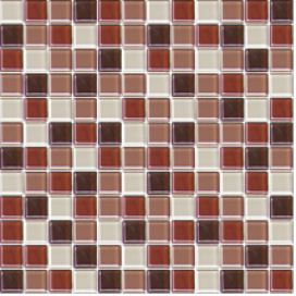Skleněná mozaika Premium Mosaic hnědá 30x30 cm lesk MOS25MIX6 (bal.1,020 m2), 1ks