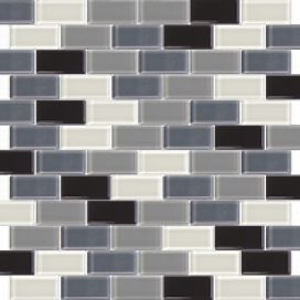 Skleněná mozaika Premium Mosaic šedá 31x33 cm lesk MOS5025MIX1 (bal.1,000 m2), 1ks