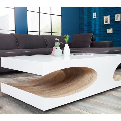 INV Konferenční stolek Kvar 120cm bílý, sonoma - Design4life