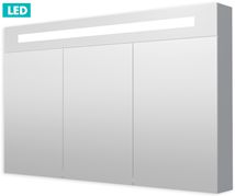 Zrcadlová skříňka s osvětlením Naturel Iluxit 120x75 cm MDF šedostříbrná GALZS120LED - Siko - koupelny - kuchyně